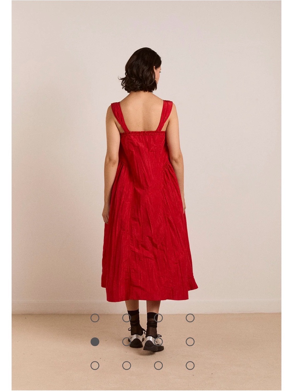 Elina Midi Dress Red Tafetta - Picture 4 of 6